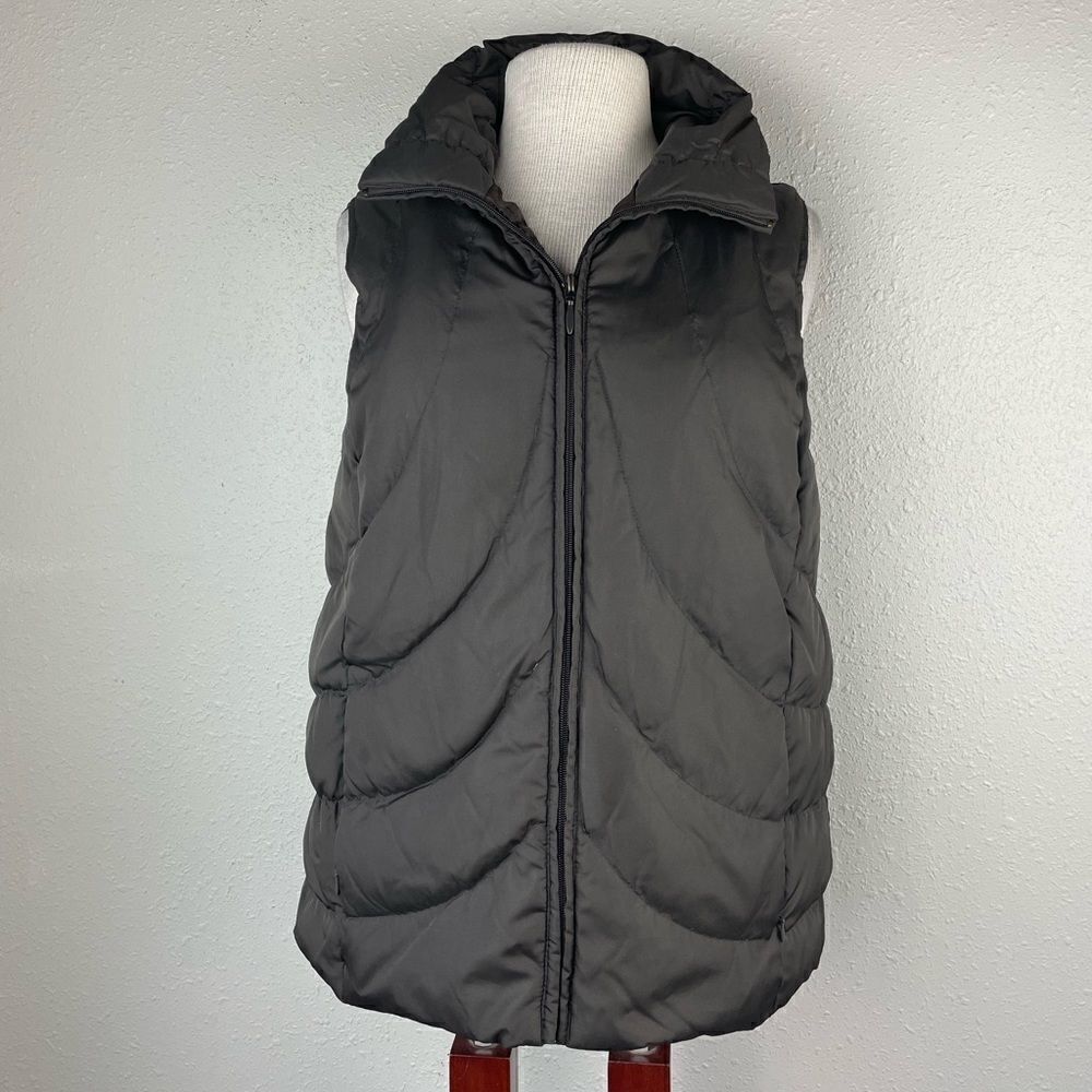 Pre-owned NINE WEST Quilted Down-Filled Full Zip Puffer Vest Brown Size M
